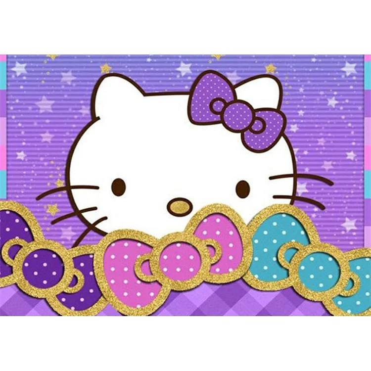 Hello Kitty  Full Round Diamond Painting 30*40CM