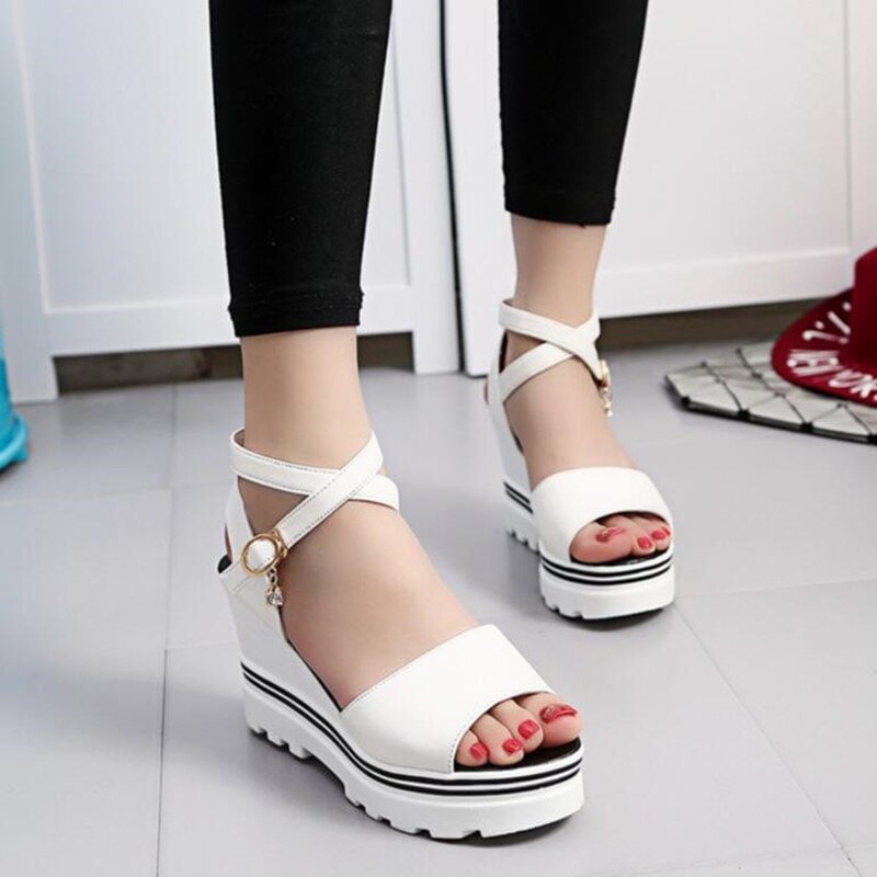 2020 Summer New High Heels Women Sandals Casual Woman Shoes Platform Wedges Sandals Peep Toe Ladies Shoes