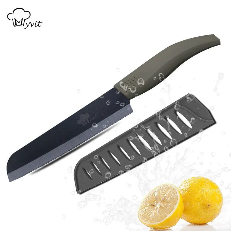 6" Slicing Knife with Sheath for Cutting, Dicing, Extra Sharp, Rust & Stain Resistant, Black Ceramic Blade