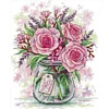 Rose And Lavender-14CT Stamped Cross Stitch 29*35cm/11.42*13.78in