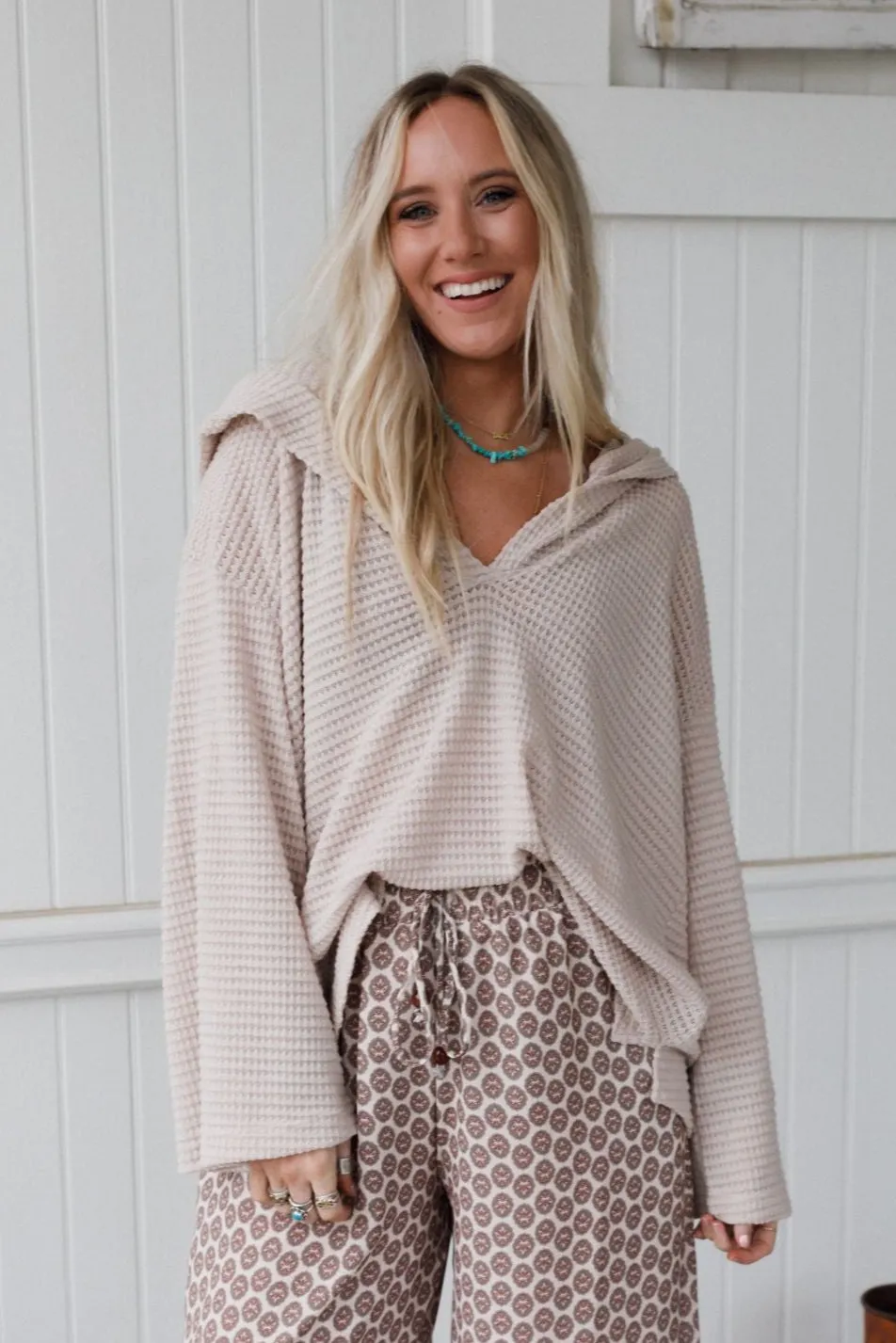 The Nest Serene Textured Top - Oatmeal