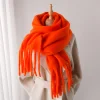 Women's Vintage Mohair Warm Extra Long Tassel Scarf by Inlyline