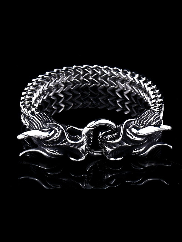 Men's Personalized Double Dragon Bracelet