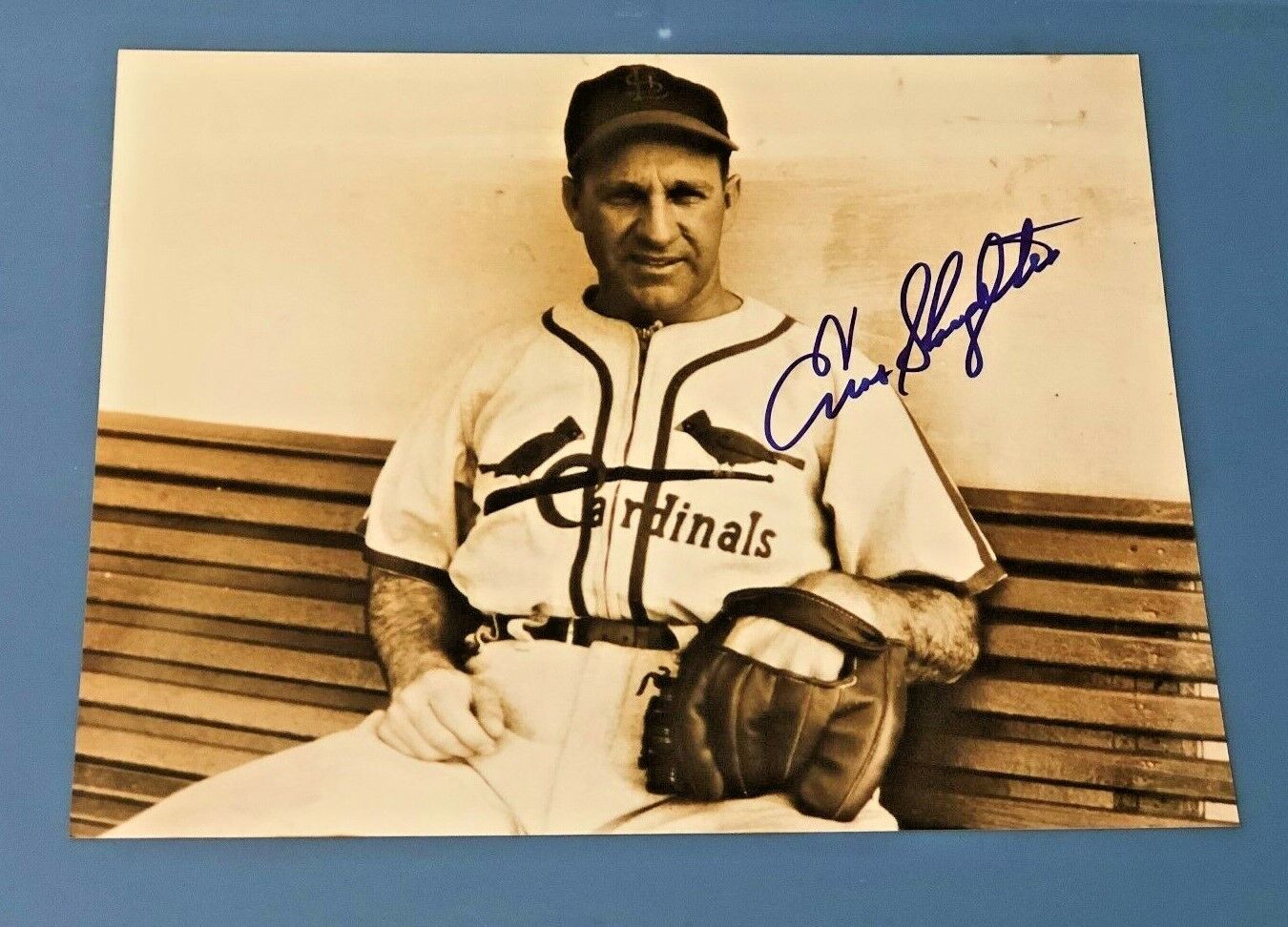 ENOS SLAUGHTER SIGNED 11X14 ST. LOUIS CARDINALS Photo Poster painting W/COA IN PERSON AUTOGRAPH