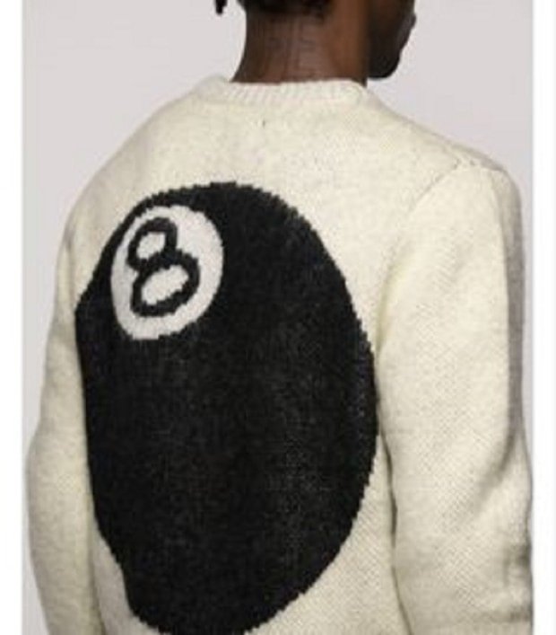 Billiard Black 8 Print Men's Hip Hop High Street Loose Sweater-VESSFUL