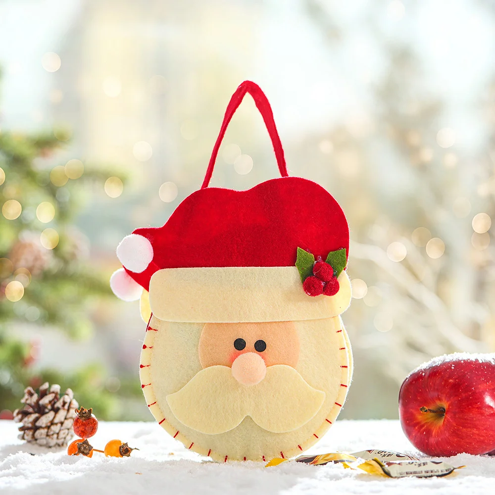 New Christmas creative linen apple bag gift bag ornaments