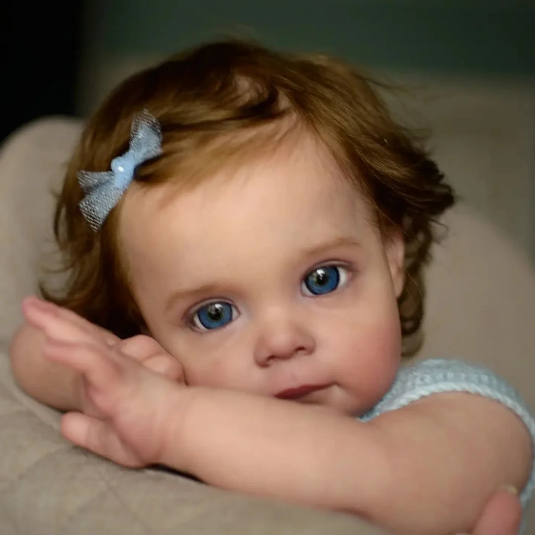 [Surprise]17" or 22" Cute Brown Hair Reborn Princess Eudora,Handmade Fantasy Silicone Reborn Baby Girl Doll