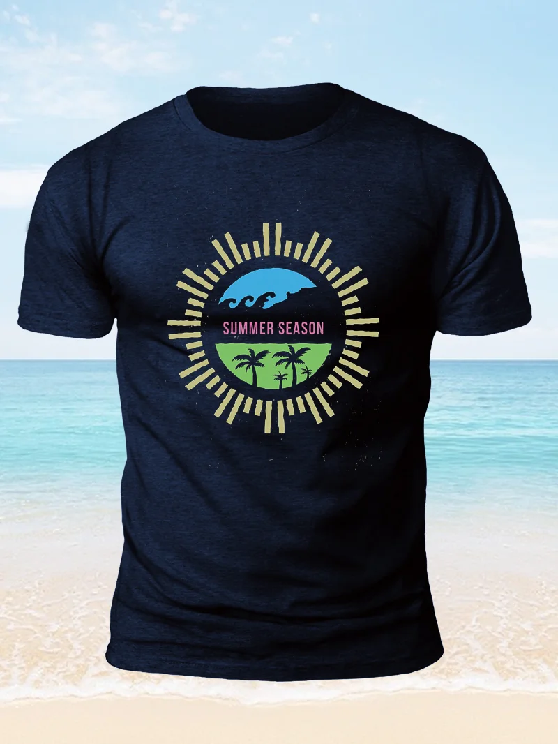SUMMER SEASON Rotating Wheel Print Short Sleeve Men's T-Shirt in  mildstyles