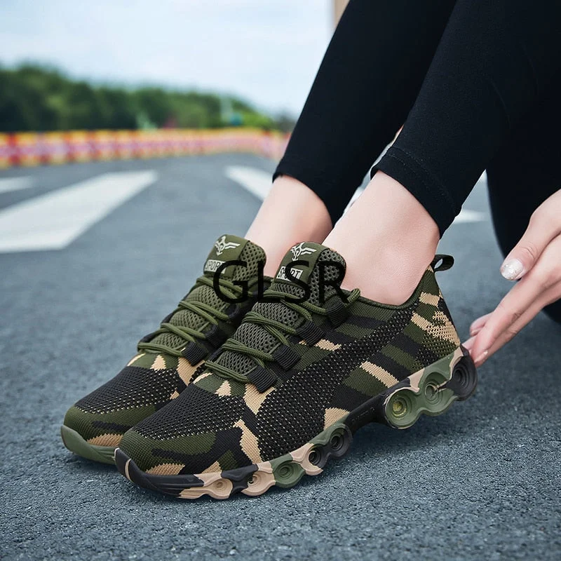 2020 new Camouflage Fashion Sneakers Women Breathable Casual Shoes Men Army Green Trainers Plus Size 34-44 Lover Shoes