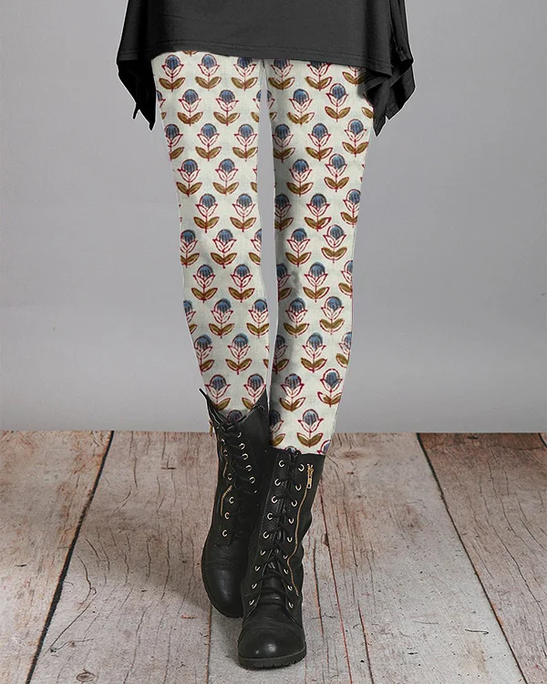 Vintage Indian Floral Print Leggings
