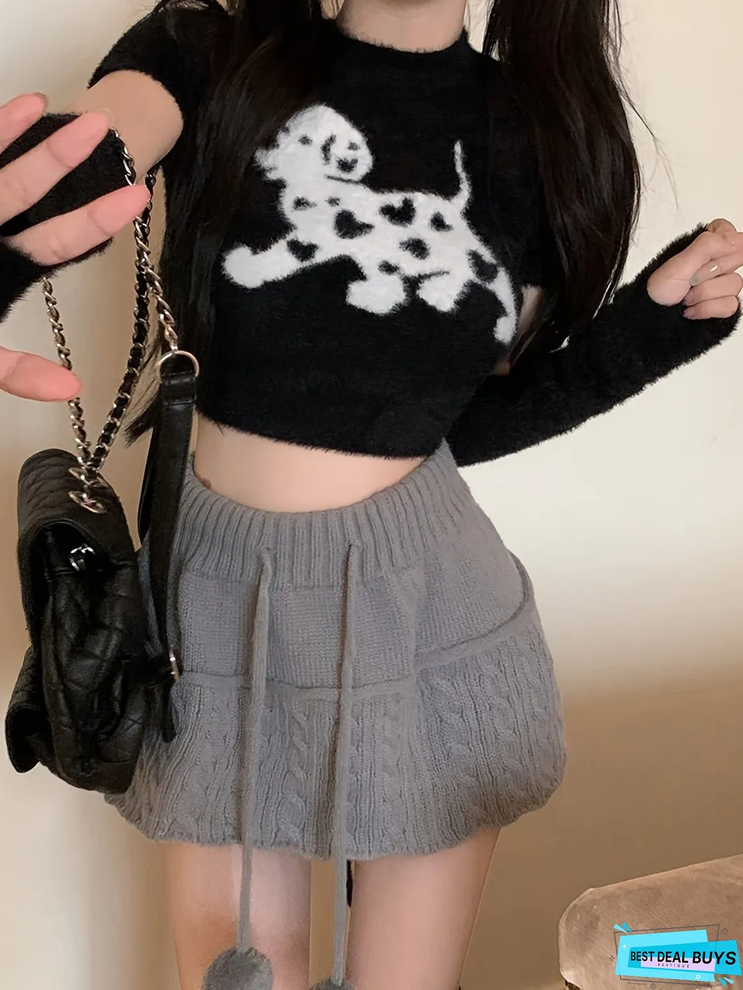 Color Block Crew Neck Pullover Sweater Skinny Sleeve Cover Knitted For Fall Spring Womens