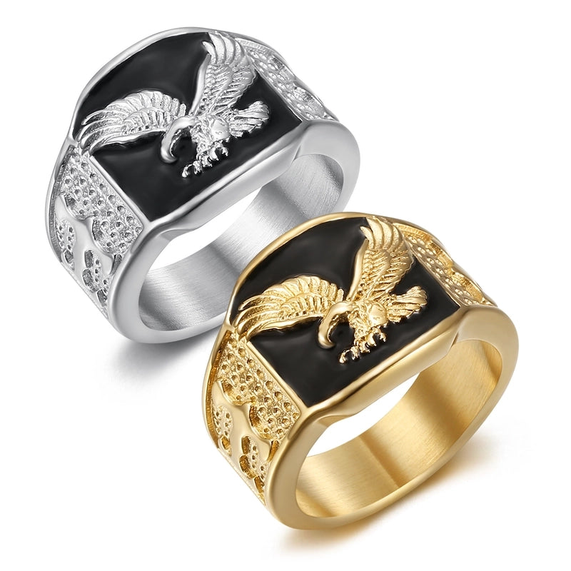 Hip-Hop Eagle 304 Stainless Steel Plating Men’s Rings Punk Rings