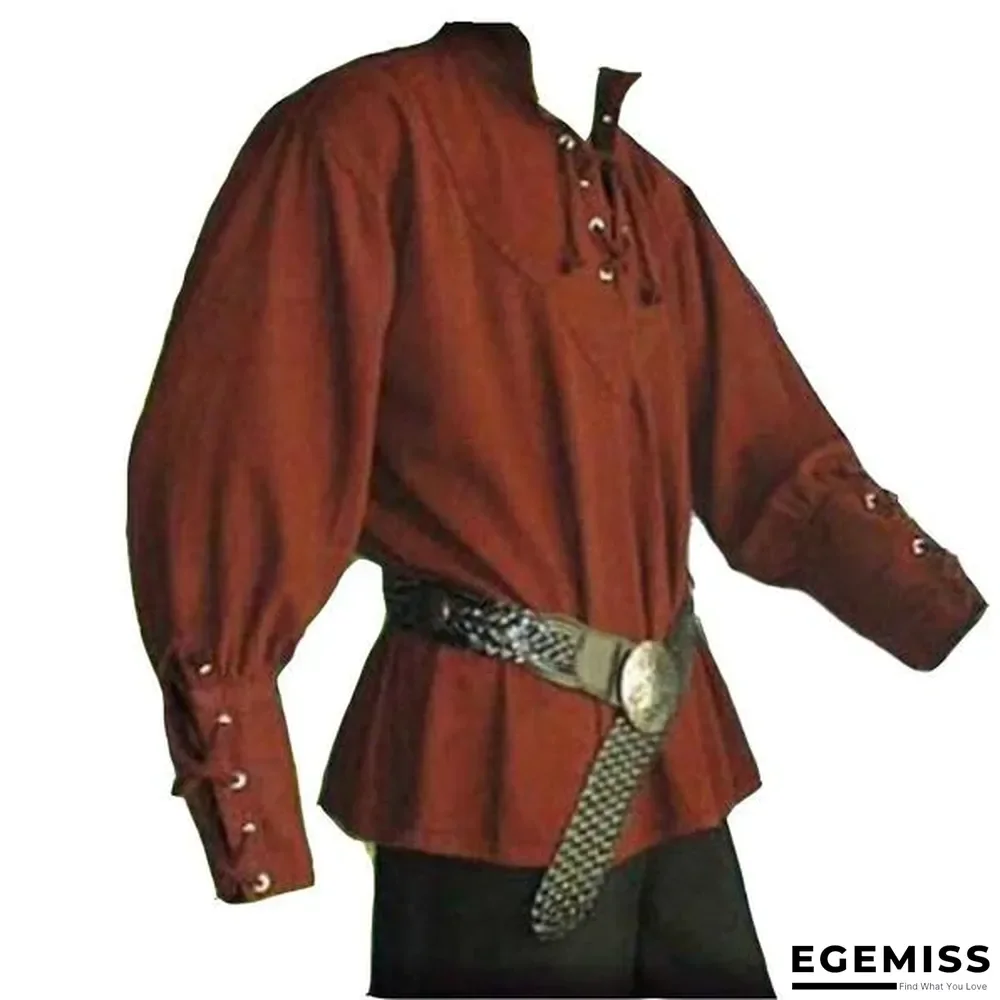 Men Medieval Retro Collar Long Sleeve Shirt | EGEMISS