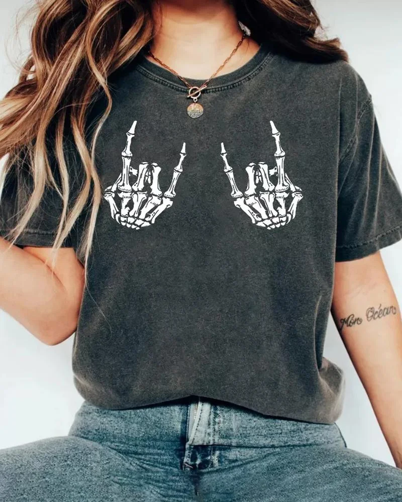 Skeleton metal fingers shirt