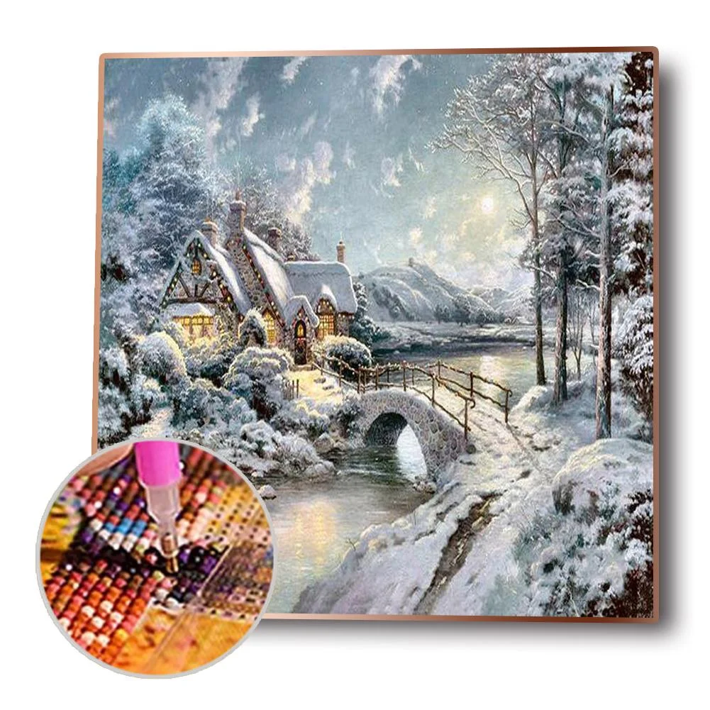 Diamond Painting - Full Round Drill - Snow House(30*30cm)