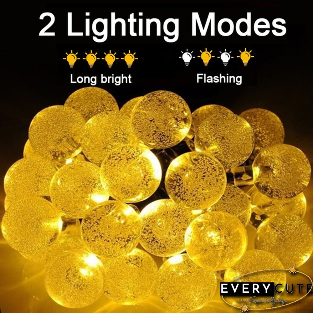 Solar String Lights Garden Outdoor String Lights Waterproof Crystal Ball Fairy Lights, Decoration Lighting for Home,Garden,Patio,Yard, Halloween,Christmas