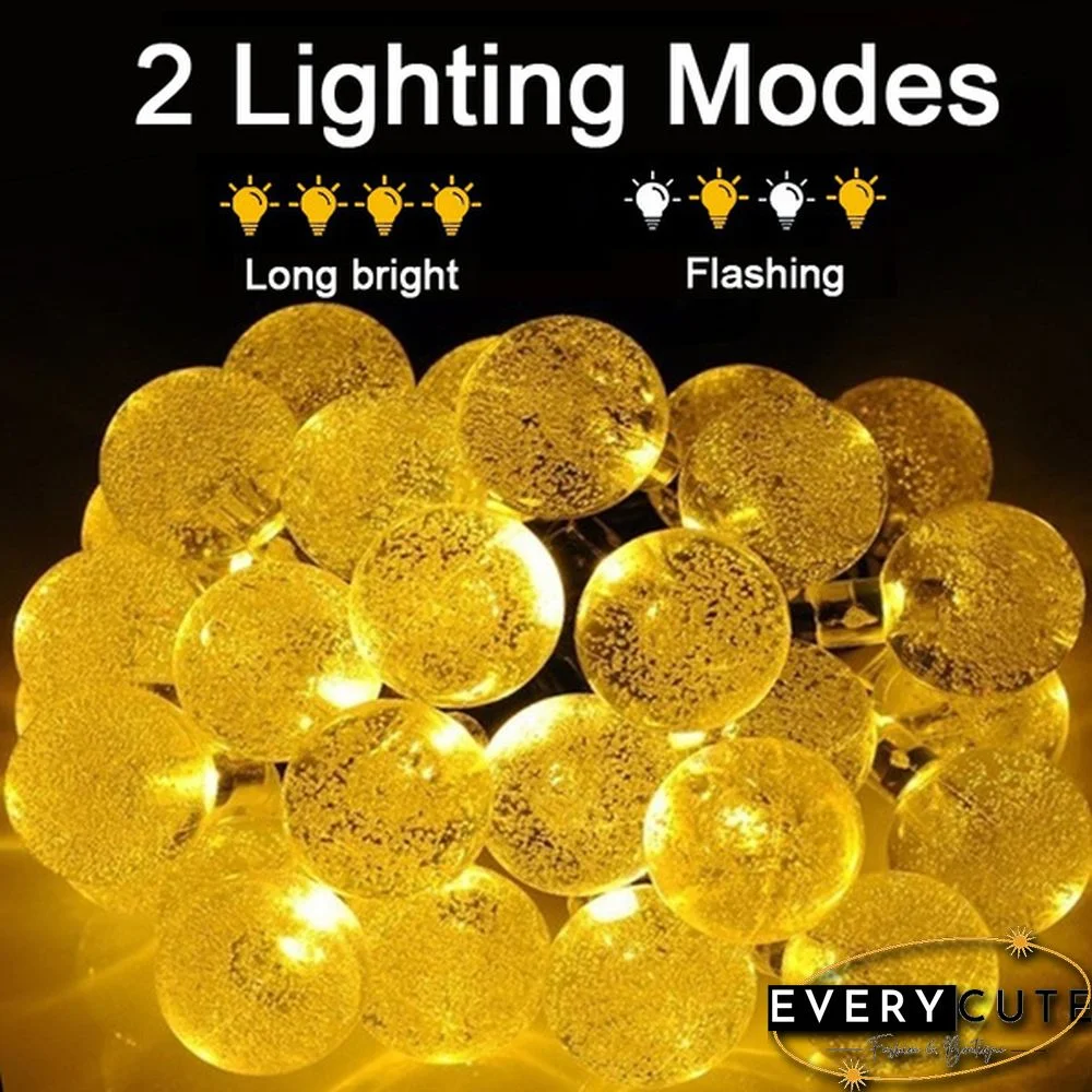 Solar String Lights Garden Outdoor String Lights Waterproof Crystal Ball Fairy Lights, Decoration Lighting for Home,Garden,Patio,Yard, Halloween,Christmas