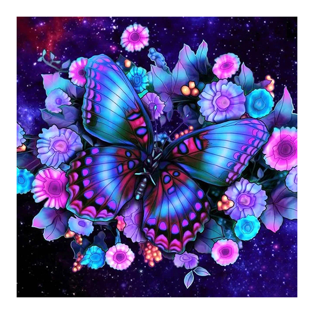 

Purple Butterfly - Round Drill Diamond Painting - 30*30CM, 501 Original