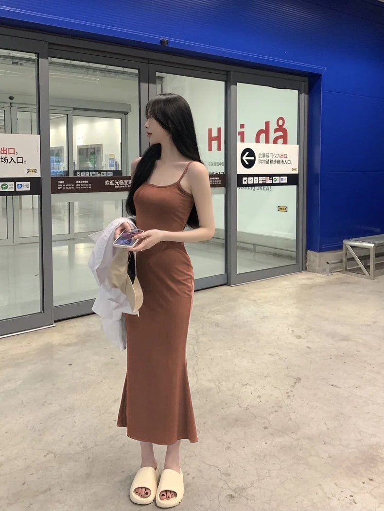 Uveng Uveng Belt Dress Female Summer Sleeveless Accept Waist Pure Desire Sexy Tight Show Thin Senior Feeling Bag Buttock Hot Girl Tight Skirt