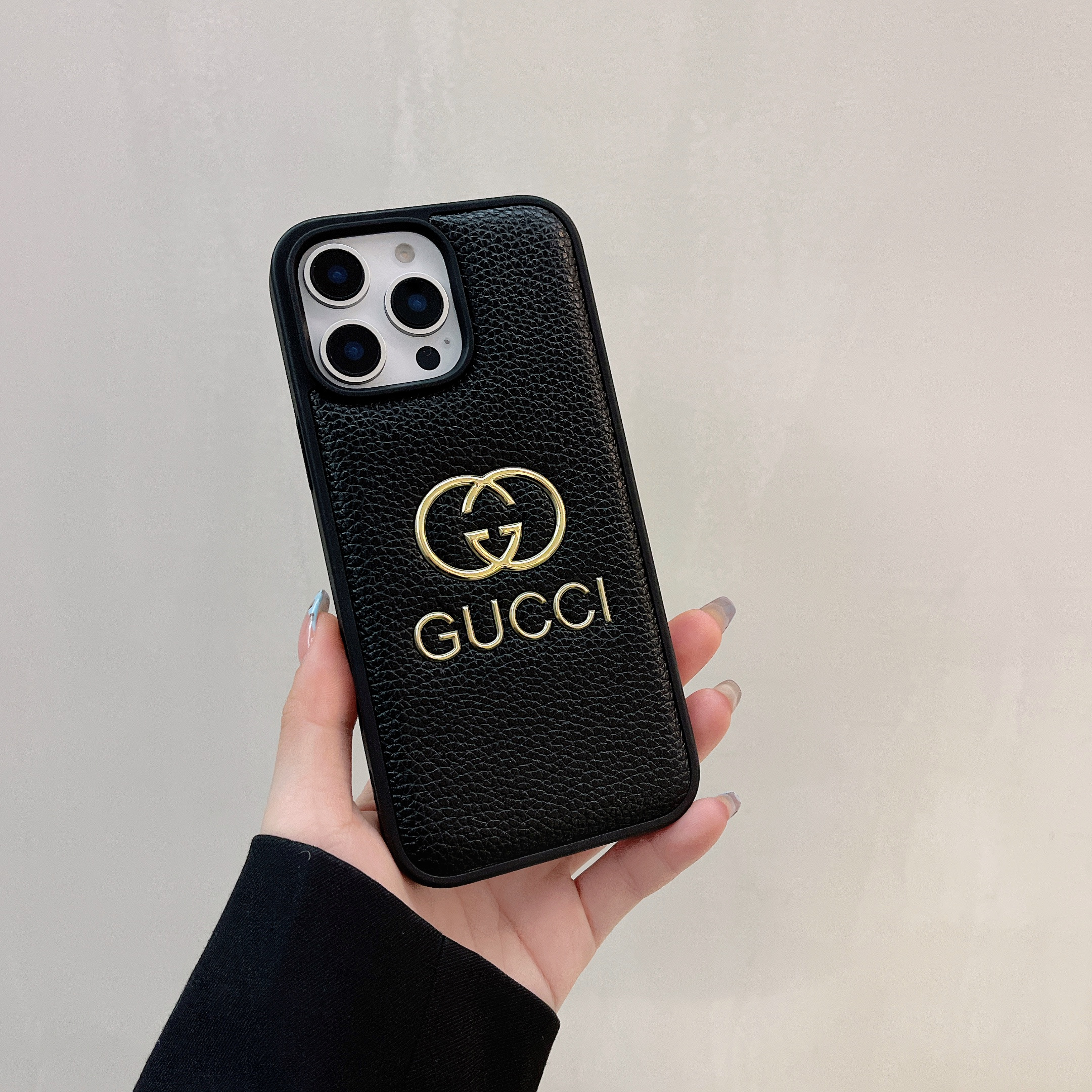 Gucci Gold-Stamped Ophidia GG Soft-Touch Leather Apple iPhone Case