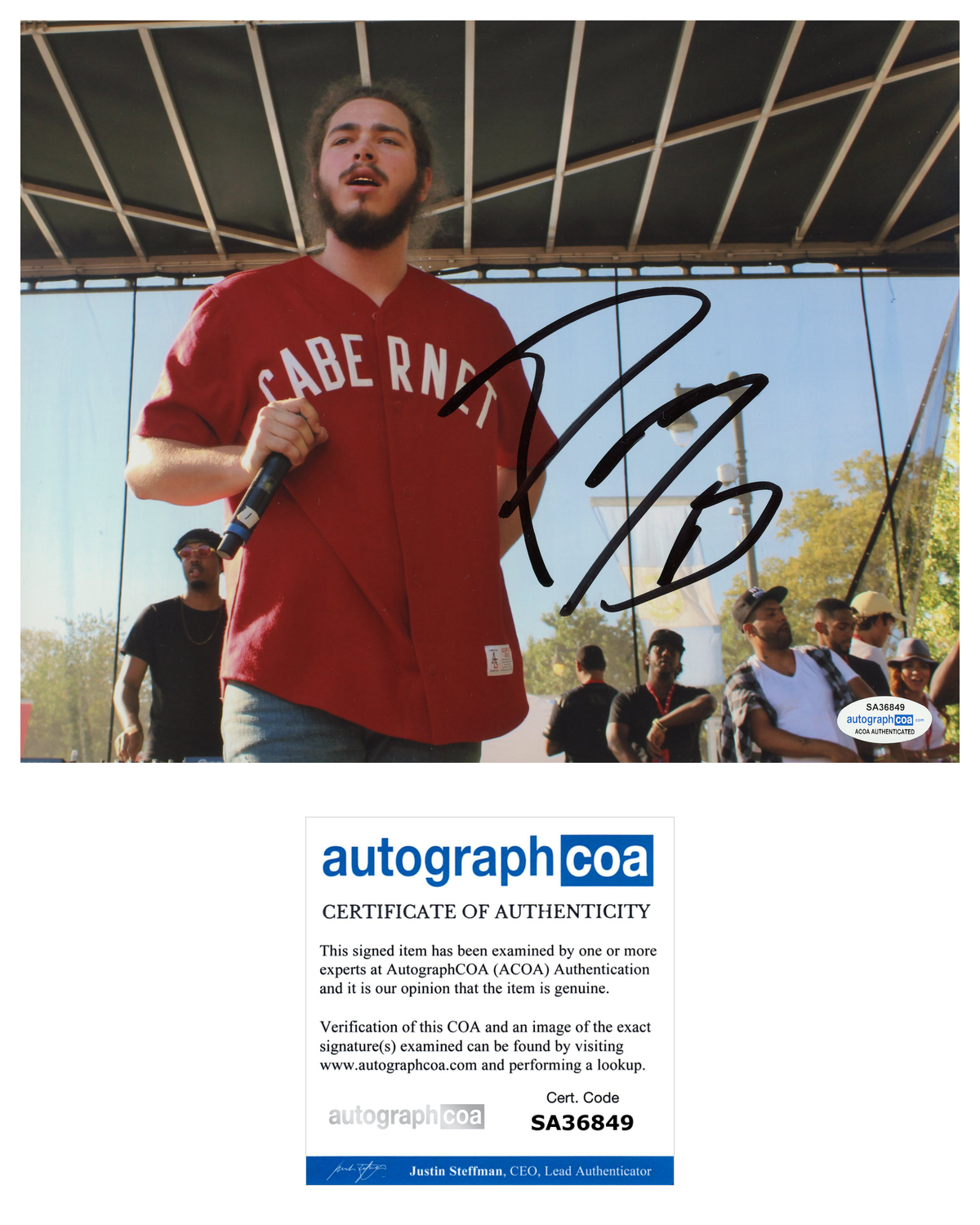 Post Malone Signed Autographed 8x10 Photo Poster painting Stoney Beerbongs & Bentleys ACOA COA