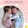 [Heartbeat & Sound] 17'' Lifelike Silicone Vinyl Twins Girl and Boy Debbie & Deborah Sleeping Reborn Baby Doll - RBBI-Myrebornbabydoll&reg; Myrebornbabydoll&reg;