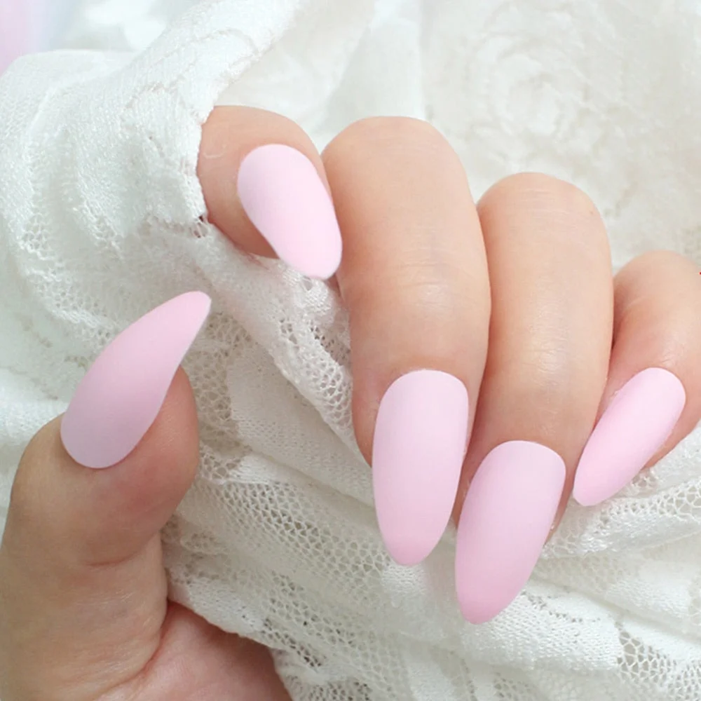 24Pcs Matte Dark Brown Artificial Fake Nails Long Stiletto False Nails For Design DIY Fingernails Art Tip Manicure Tool-Nail Inspo