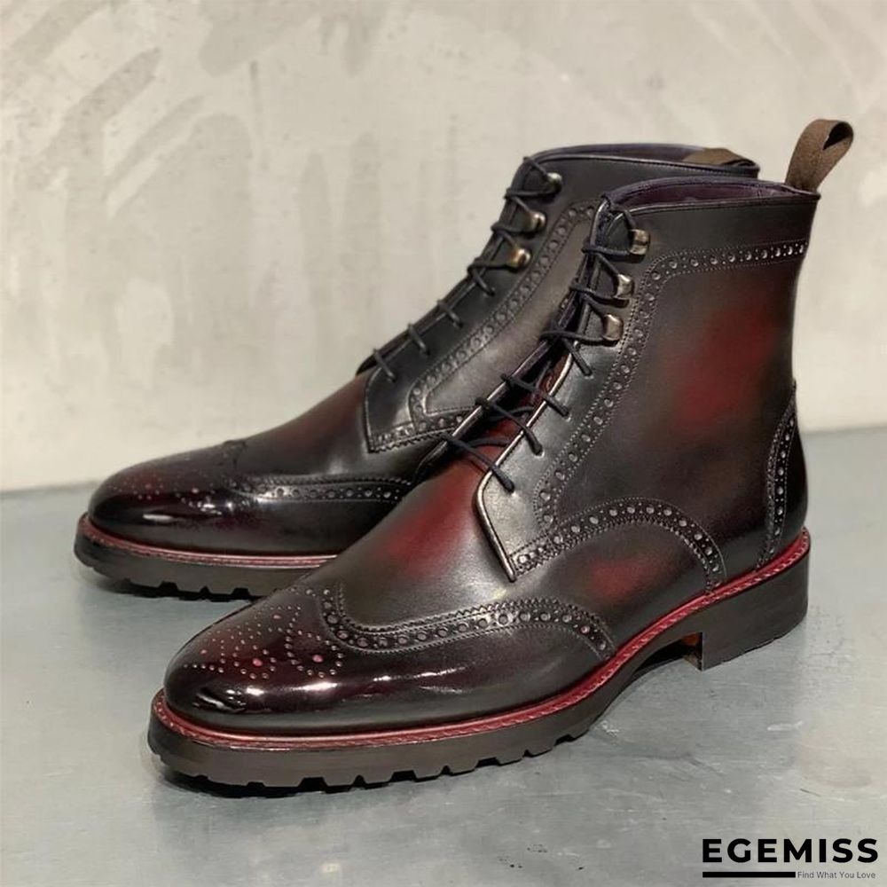 Bullock Carved Genuine Leather Vintage Rub Color Martin Boots | EGEMISS