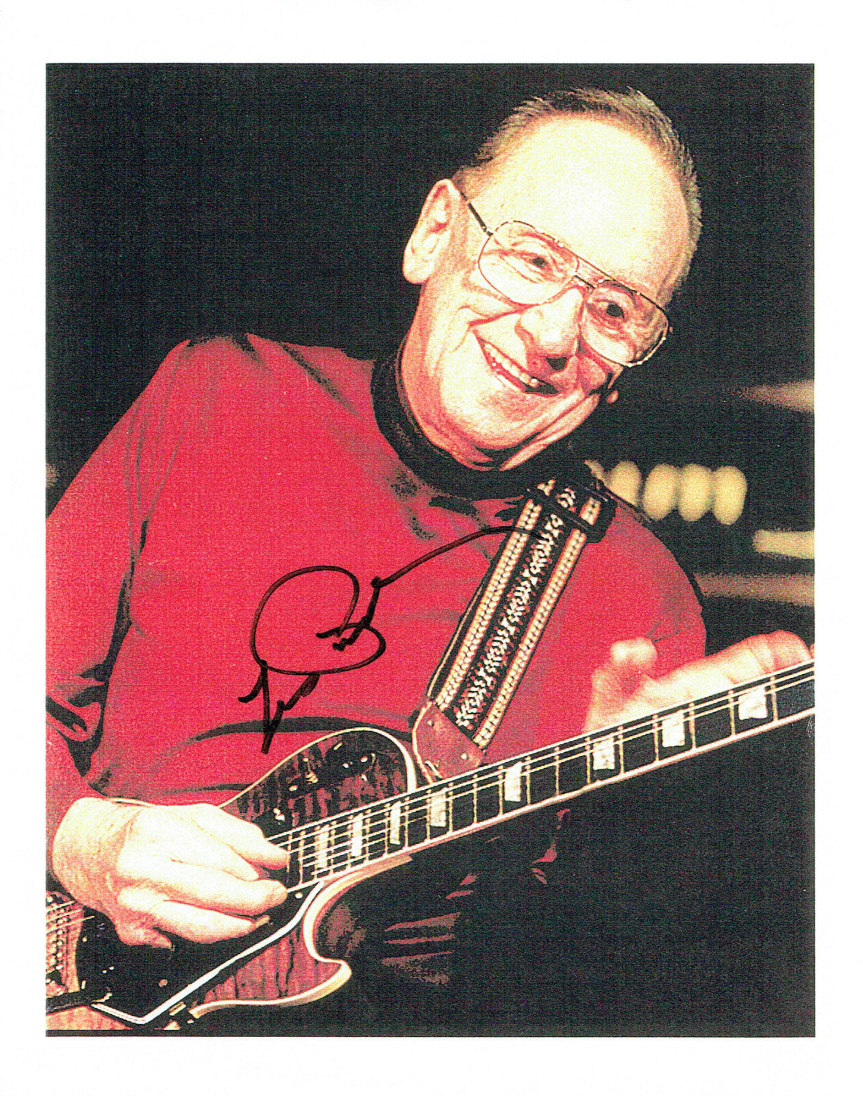 LES PAUL SIGNED Autograph Picture Music LEGEND Gibson Guitar RARE AFTAL COA