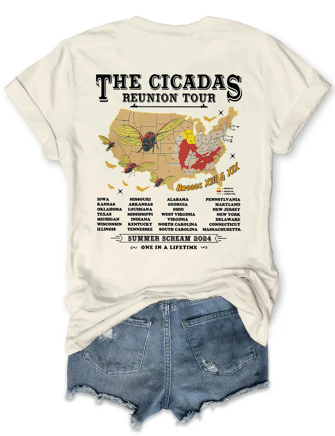 Cicadas Summer Scream Reunion Tour 2024 T-shirt