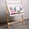 (US Local)Wooden Cross Stitch Frame Height Adjustable Embroidery Floor Stand Rack (L)