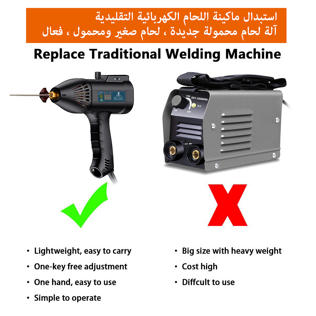 220V-60Hz-3000W ماكينة لحام كهربائية محمولة محمولة باليد آلة لحام ذكية رقمية أوتوماتيكية  ، مع مقبض التعديل الحالي ، وخفيفة الوزن ويسهل حملها
