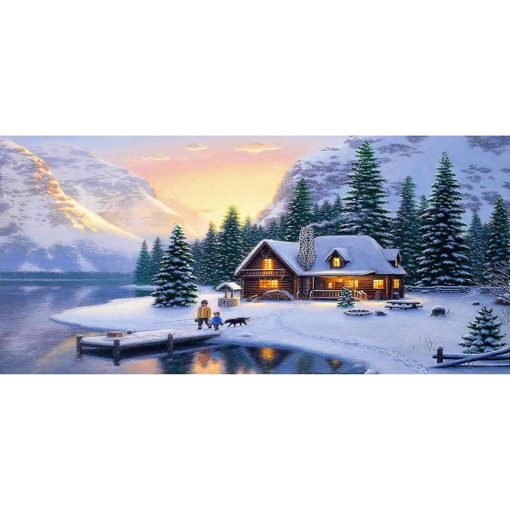 Big Size Round Diamond Painting - Snowfield(80*30cm)
