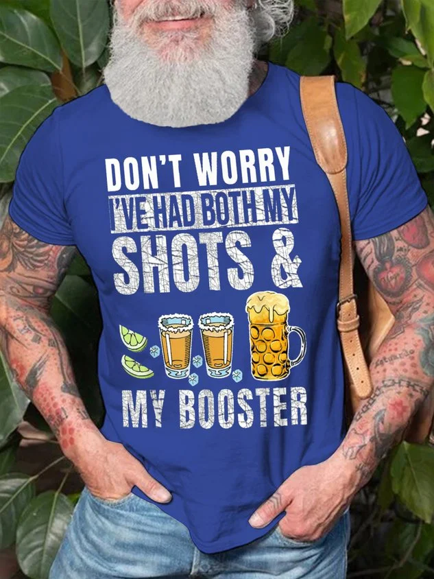 Men's Don't Worry I've Had Both My Shots and Booster Funny Vaccine T-shirt socialshop