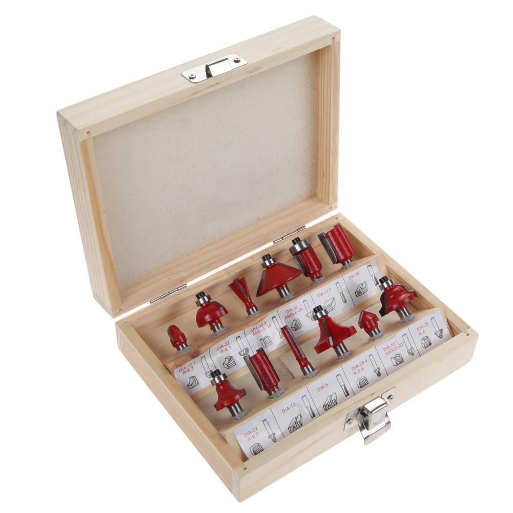 

12pcs Milling Cutter Router Bit Set 6.35mm Shank Mill Wood Cutters Tool, 501 Original