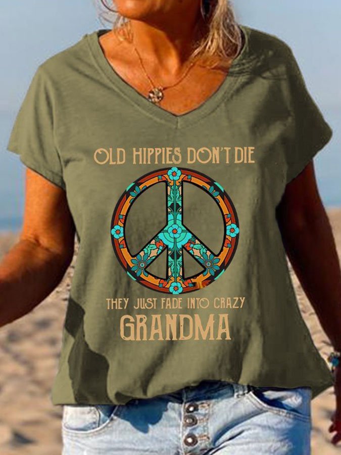 V-Neck Print T-Shirt