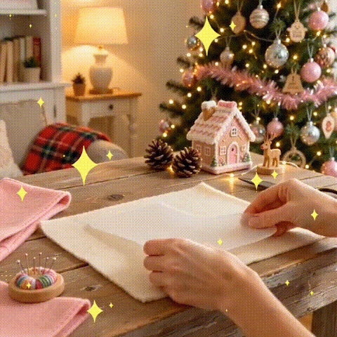 Sewing the handmade Christmas stocking