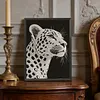 Spotted Leopard Special Shaped 5D DIY Partial Drill Diamond Pearl Painting Kit for Adults Beginners Home Decor Art Craft Pearl Diamond Painting 30x40cm