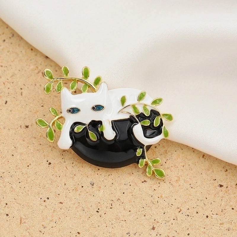 Cartoon Style Pin Cat Alloy Enamel Women’s Brooches