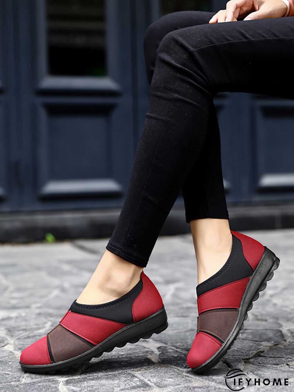 Breathable Color Contrast Stitching Walking Shoes | IFYHOME