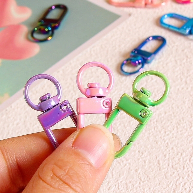 UV Colorful Metal Door Buckle Buckle Schoolbag Hanging Keychain DIY Handmade Jewelry Accessories Beaded Mobile Phone Chain Material