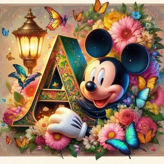 Diamond Painting - Full Round Drill - Minnie Mickey Alphabet(Canvas|40*40cm)