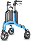 Soundfuse 3 Wheel Walkers for Seniors, Lightweight Foldable Aluminum Rollator Walker, Height Adjustable Three Wheel Walker