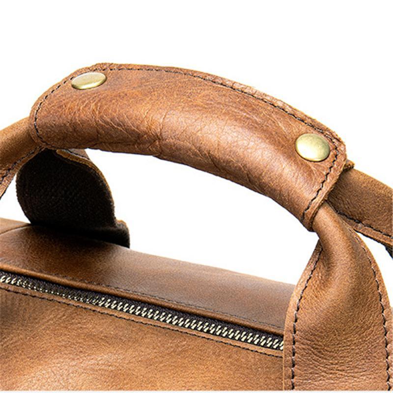 Mens Large Capacity Travel Leather Vintage Duffel Bags