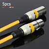 5pcs 3Pin XLR Cable Male to Female M/F Foil+Braided Shielded Audio Cable