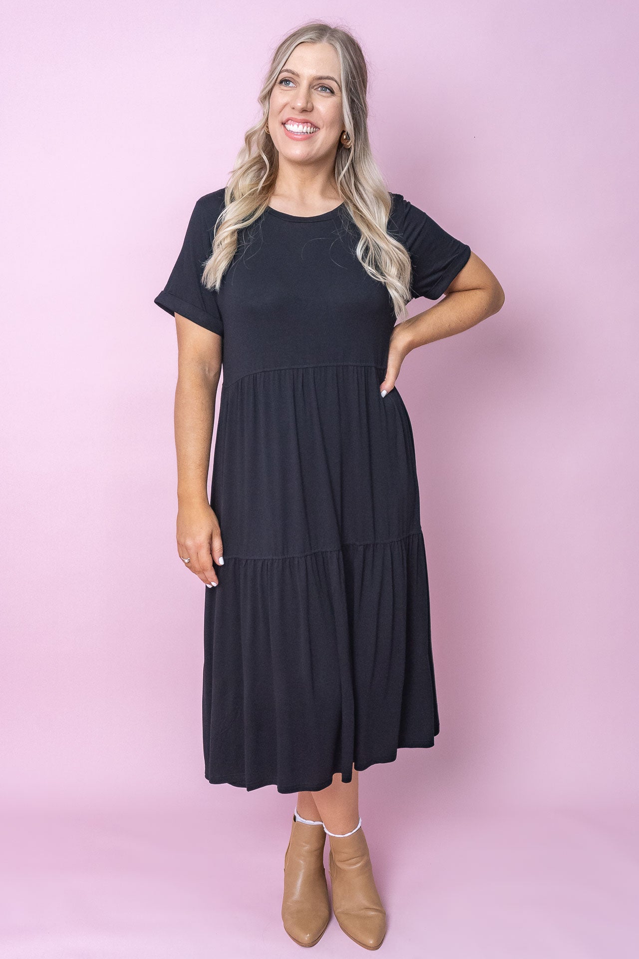Pauline Midi Dress in Black
