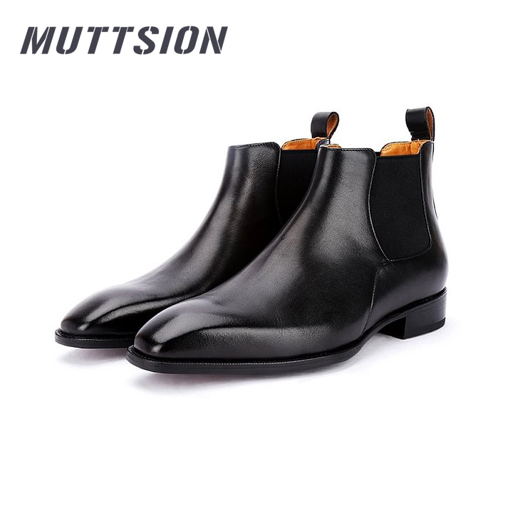 MUTTSION Luxury Fiddle Back Museum Calf Chelsea British Vintage Goodyear Craft High Top Leather Boots MUTTSION.COM MUTTSION