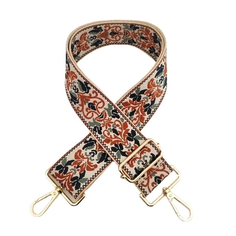 New Thick Color Ethnic Style Jacquard Wide Shoulder Strap Single Shoulder Crossbody Women Bag Accessories Long Strap Replacement Bag Strap