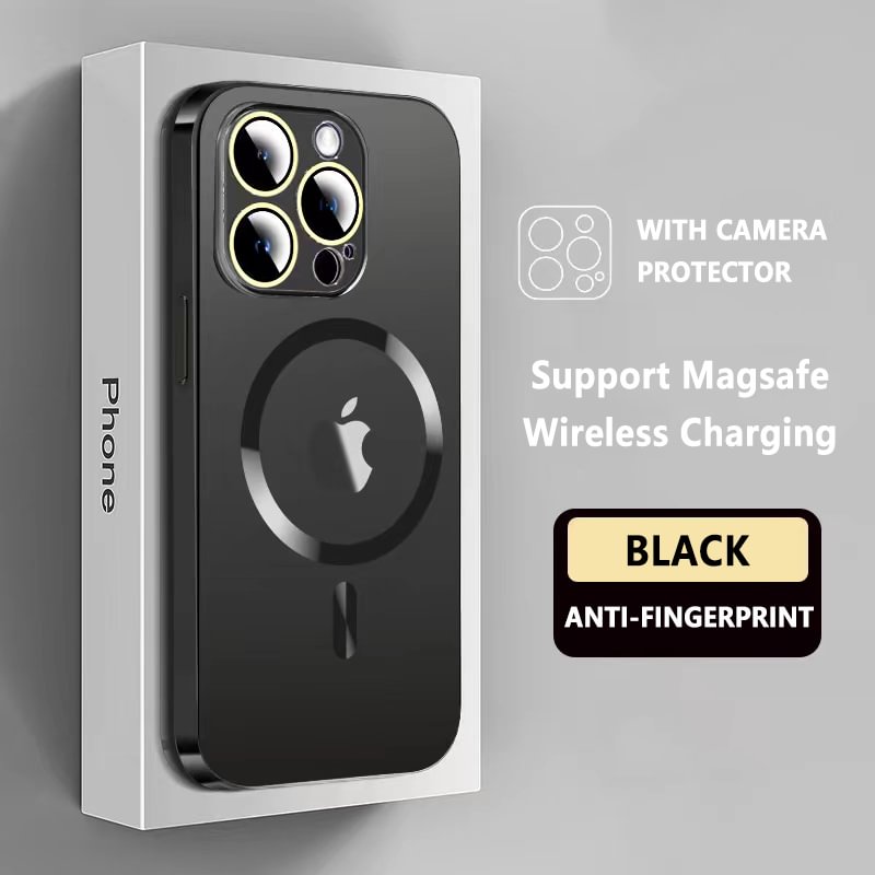 2023 NEW Luxury Magnetic AG Glass Frosted Case With Camera Lens Protector For iPhone 14 13 Series