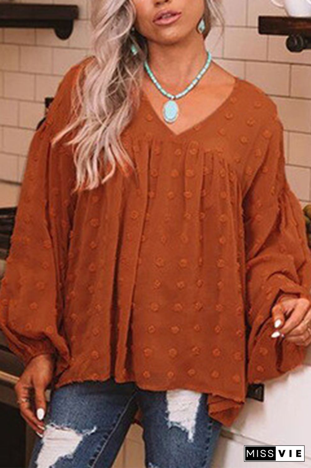 V-neck Cute Chiffon Blouse